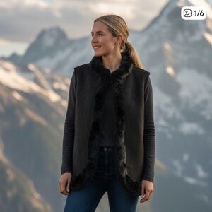 Vintage Ann Taylor faux fur vest